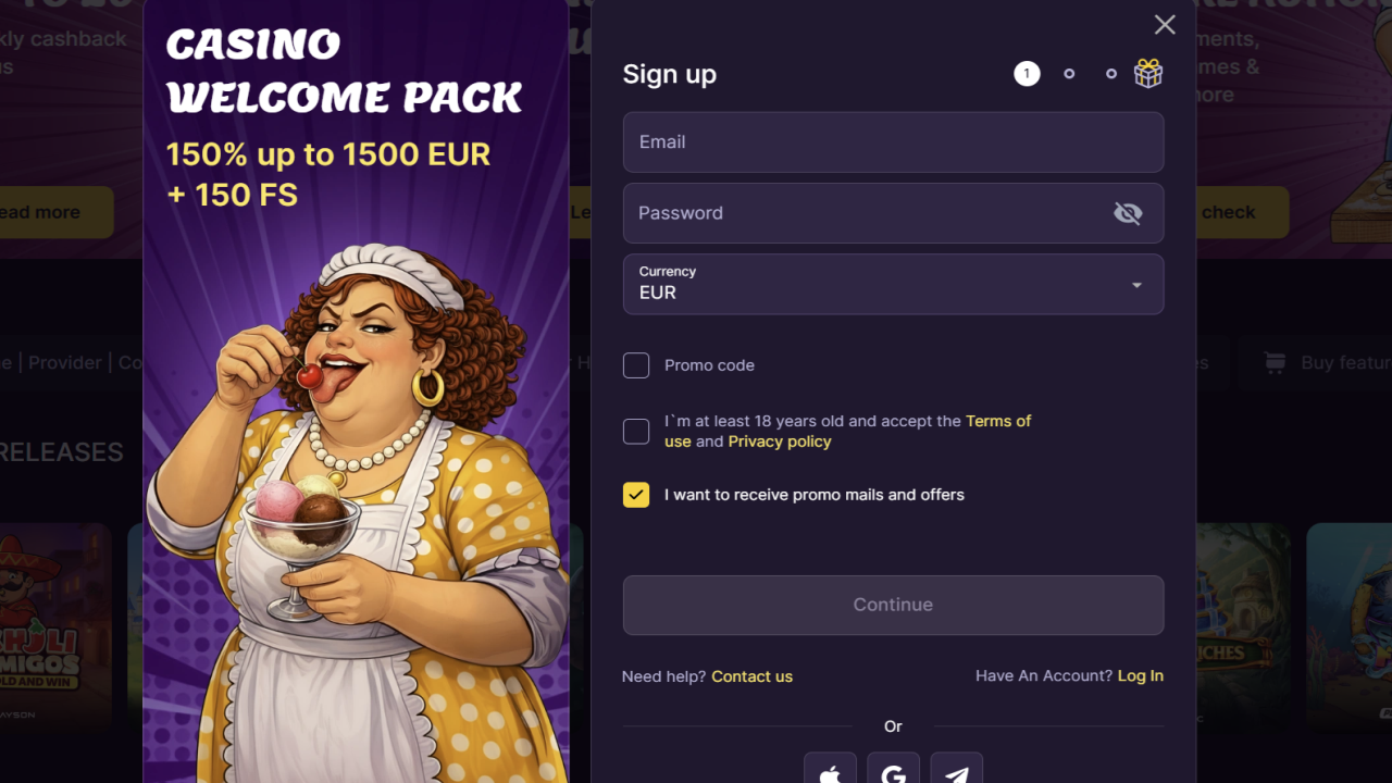 Mamabet Casino registration