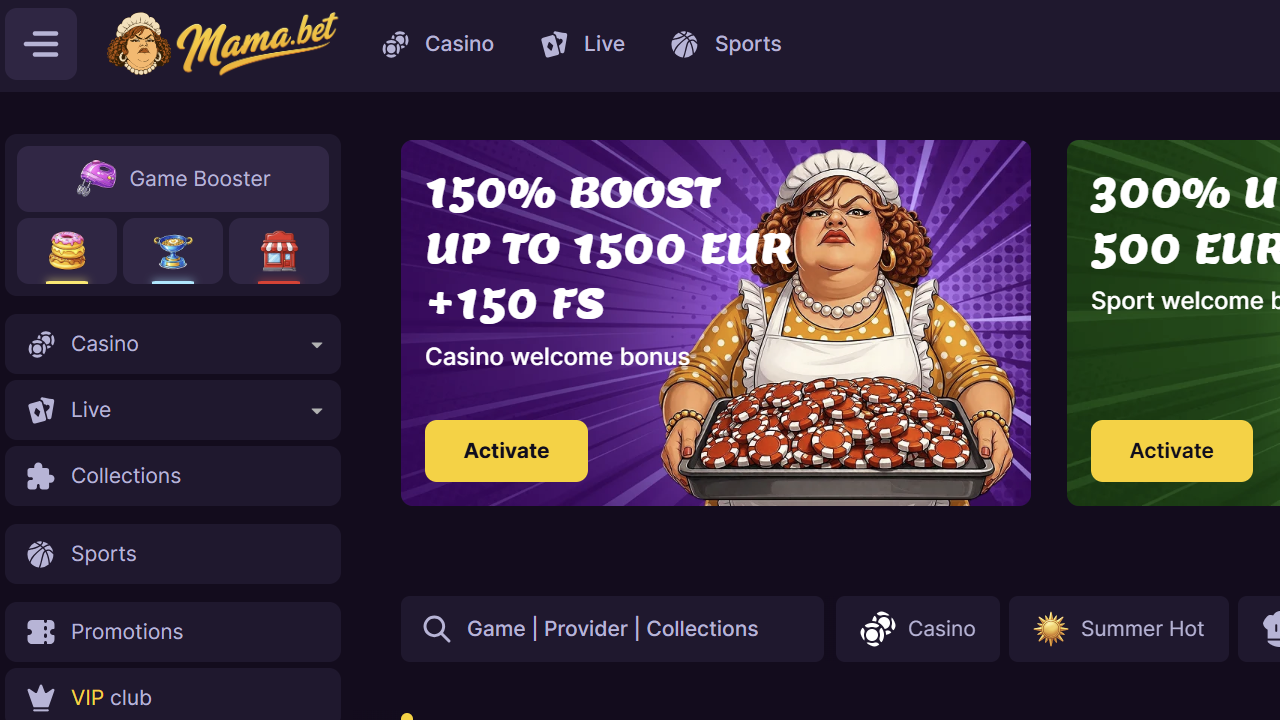 Mamabet Casino website